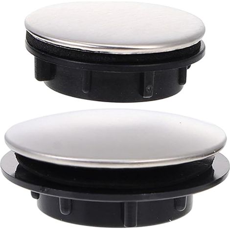 POPETPOP Lot de 2 Cache-Trous en Acier Inoxydable pour Évier Cuisine Bouchons Métalliques pour Trou de Robinet Ø 25-30 MM et 31-40 MM Couvercles Décoratifs pour Lavabo et Distributeur de (1/5)