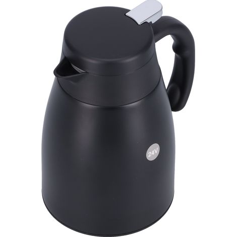 Bouilloire électrique 24V 1200ml en acier inoxydable pour voiture et voyage - Noir (1/5)