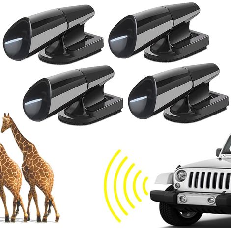 Houhence – Lot de 4 sifflets à ultrasons anti-cerfs – Protecteur invisible pour pare-chocs – Compatible voiture, SUV, camion, moto – Installation facile (1/5)