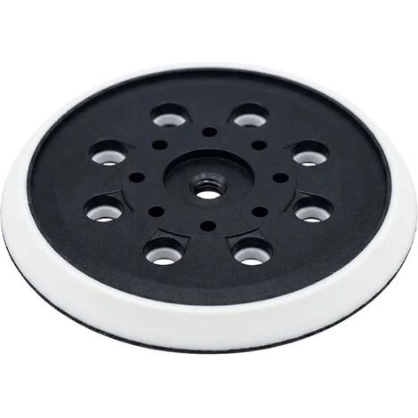 Plateau de Ponçage 125mm, Patin de Remplacement à 8+8 Trous pour Ponceuse Orbitale, Support Disque Auto-Agrippant avec Aspiration de Poussière Optimisée (1/5)