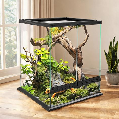 Terrarium coloris noir en hartglas Stahldraht 45 x 45 x 60 cm (1/5)
