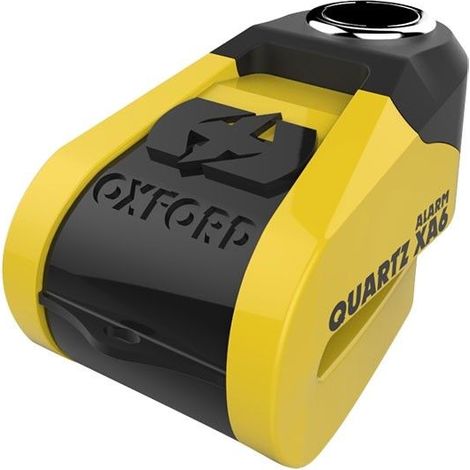 Candado de disco para motocicleta Oxford ALPHA XA6 con alarma, 6 mm, amarillo fluorescente