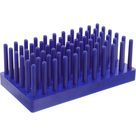 Support en Plastique pour Tubes à Essai de Laboratoire Bleu, Égouttoir Fonctionnel pour Séchage Rapide, pour Usage Expérimental et Manuel (1/5)