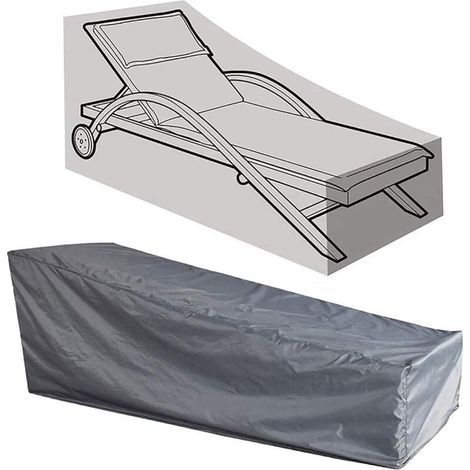 Housse de Chaise extérieur Couverture Housse de Protection Longue Respirante Imperméable 210D Tissu Oxford pour Chaise 200704068 cm, gris (1/4)