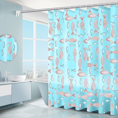 Duschvorhang ohne Bohren, kariert, PEVA, schimmelresistent, wasserdicht, 80 x 180 cm