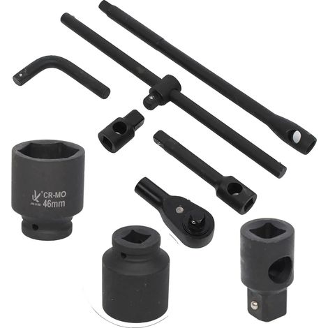 Jeu de clés à douille, ensemble de 26 pièces, durable et résistant aux chocs, noir (1/2)