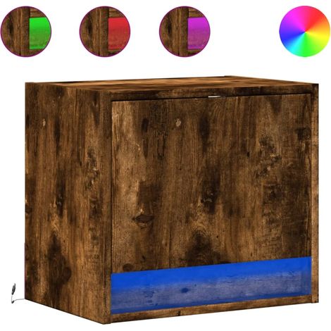 Maison Exclusive - Wand-Nachttische mit LED-Leuchten 2 Stk. Räuch