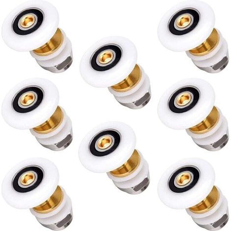 Set of 8 pieces Sliding Shower Door Caster Replacement Shower Caster for 25mm Roller (1/4)