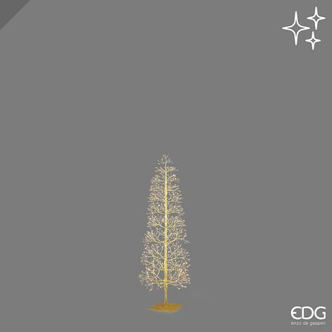 EDG Enzo De Gasperi Albero di Natale Faggio Slim 528 LED H120 cm Oro IP44 – Albero Natalizio Luminoso (1/3)