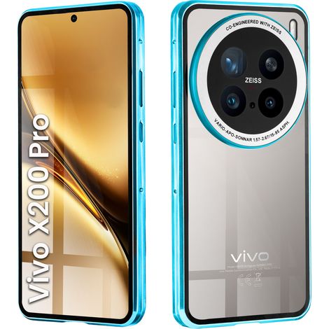 Schutzhülle für Vivo X200 Pro 5G, magnetisches Dualglas, Blau (1/5)