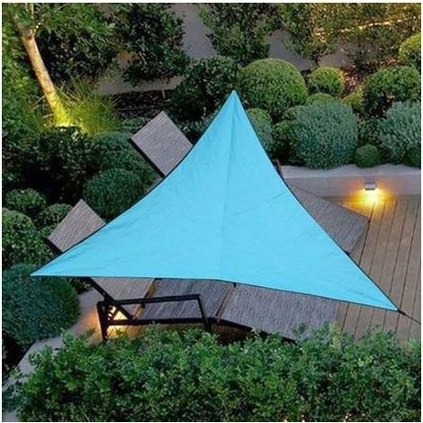 CR Voile d'ombrage Triangulaire 4 x 4 x 4 Mètres pour Jardin Terrasse (1/4)