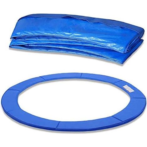 Housse de protection pour rebord de trampoline, résistante aux UV, tapis de sécurité, bleu/tricolore, 24.4 cm de large, pour trampoline (1/3)