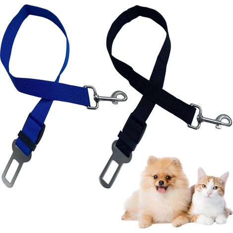 2 Pièces Harnais Voiture Chien, Bleu et Noir, 42-70cm (1/5)