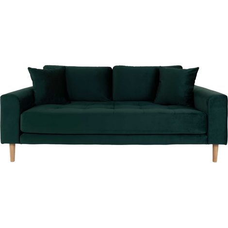 Canapé 2,5 places 180x93x76 cm en velours vert - VANEA (1/4)