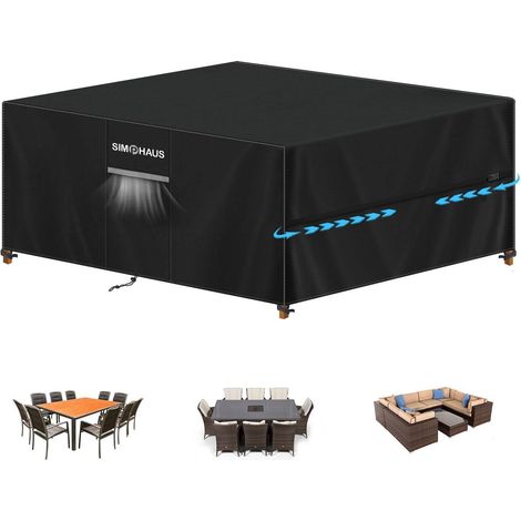 XXL Gartenmöbel Abdeckung 300x250x100cm, wasserdicht, 420D Oxford, mit Belüftung (1/5)