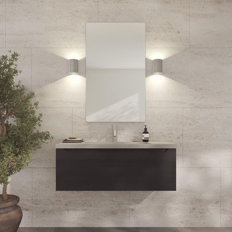 Miroir Mural argenté avec Cadre - 60 x 100 cm - Miroir décoratif pour Salle de Bain, Salon, Chambre à Coucher et Couloir - Miroir Minimaliste et élégant en Laiton brossé (1/5)