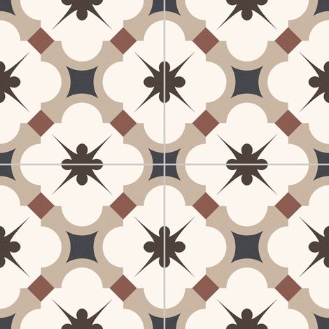 Carrelage sol imitation carreaux de ciment vintage beige 33,15x33,15 cm – Grès cérame émaillé pour intérieur – Livraison offerte à partir de 890€ d'achat – Gayafores