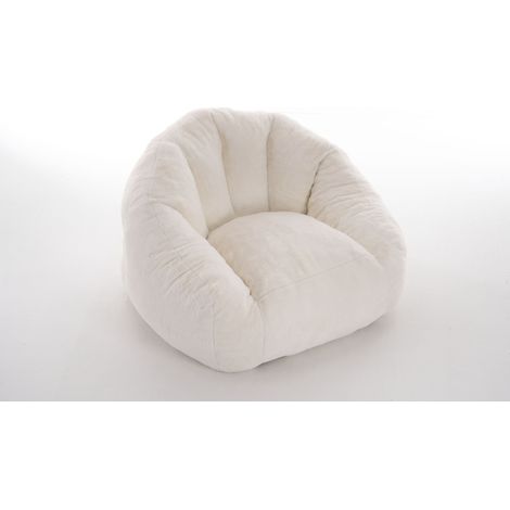 Sitzsack in Polyester, Ergonomische Rückenlehne, Schaumstofffüllung, Weiß 54.0 x 44.0 x 31.0 cm (1/5)