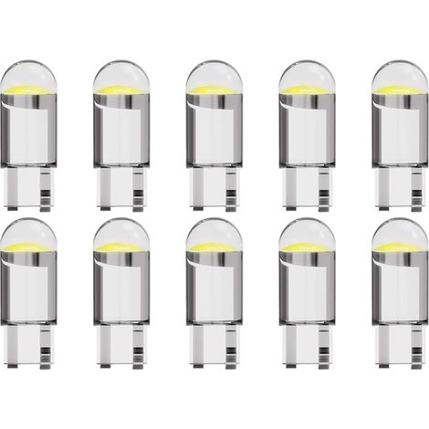 Set mit 10 LED-Lampen, Darklove, T10 / W5W, weißes Licht, für Armaturenbrett, Ambientebeleuchtung, Parksensoren, transparent (1/5)