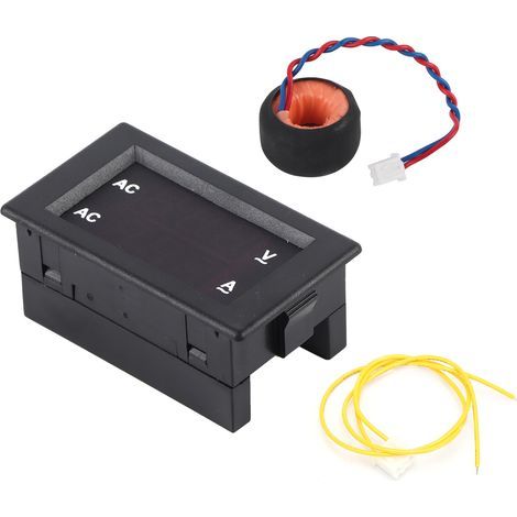 Wechselstrom-Voltmeter 100-300V mit digitaler LED-Anzeige und Amperemeter 0-100A (Rot) (1/5)