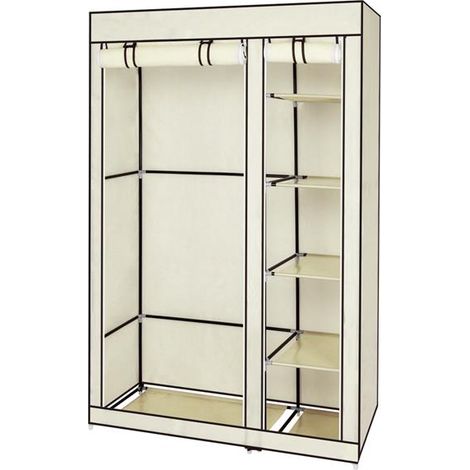 Kleiderschrank aus Vliesstoff, 5 Lagen, 6 Fächer, 110 x 45 x 175 cm, Beige (1/5)