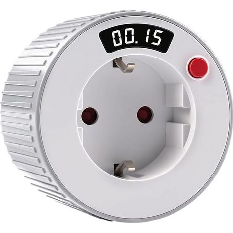 Enchufe temporizador, AC230V 16A 3680W, pantalla LED, temporizador de 24 horas con intervalo de 1 minuto.