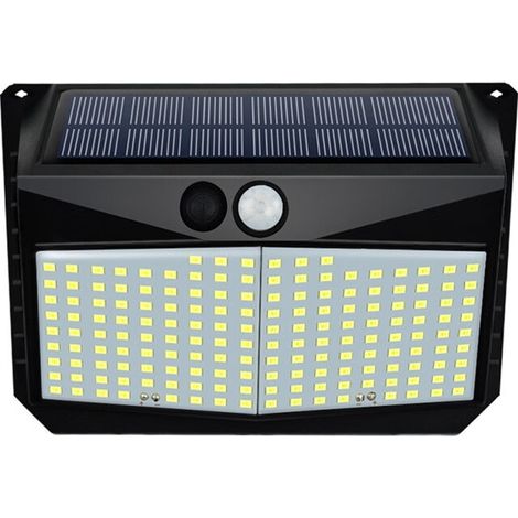 Lampe Solaire Extérieur, 228 LED [2 Pack] Eclairage Exterieur avec Détecteur de mouvement, LED Solaire Exterieur pour Jardin, Etanche Grand Angle 270° Lampe de Sécurité en Appliquée Patio Mur Cour (1/4)