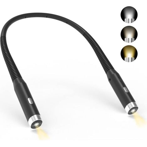 Neck Reading Light - Rechargeable Reading Lamp - 3 Adjustable Brightness Levels - 360° Foldable - USB LED Reading Light for Travel - Knitting - Camping (1/5)