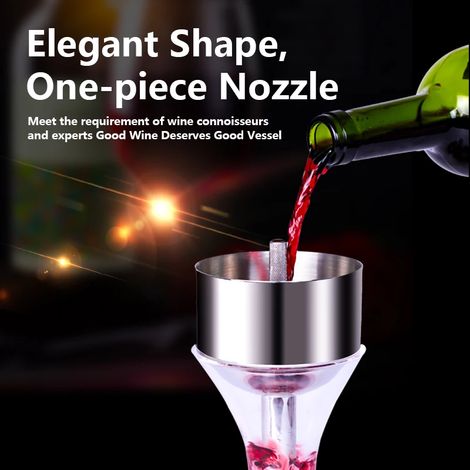 Entonnoir de douche aérateur à vin en acier inoxydable (argenté) avec filtre à sédiments (1/5)