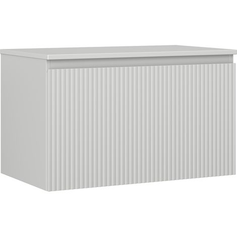 Mexen Rivel Badezimmer-Unterschrank 80 cm mit Arbeitsplatte, 1 Schublade, gerillt, grau matt - 91A20-08047-1-BFC62 (1/5)