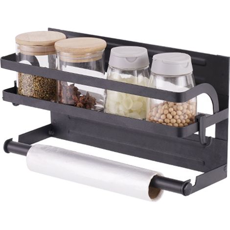 Étagère de rangement magnétique pour réfrigérateur, support à épices magnétique robuste, style B, simple couche (1/5)