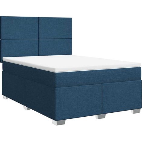 Maison Exclusive - Giroletto a Molle con Materasso Blu 140x190 cm in Tessuto