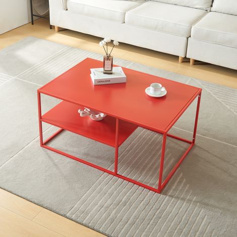 Table basse Solund du Salon Rectangulaire 45 x 90 x 60 cm rouge (1/5)