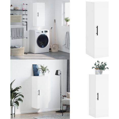 Wandschrank Weiß 34,5x34x90 cm - Hängeschrank - Wandschrank - Holzschrank - Weißer Schrank - Aufbewahrungsschrank - Home & Living (1/5)