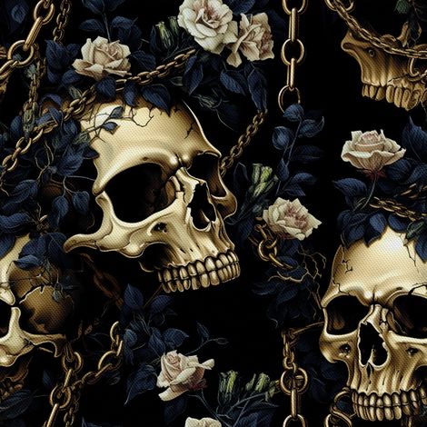 Tela Oxford decorativa para exteriores - Motivo de calavera I DX4766 (1/5)