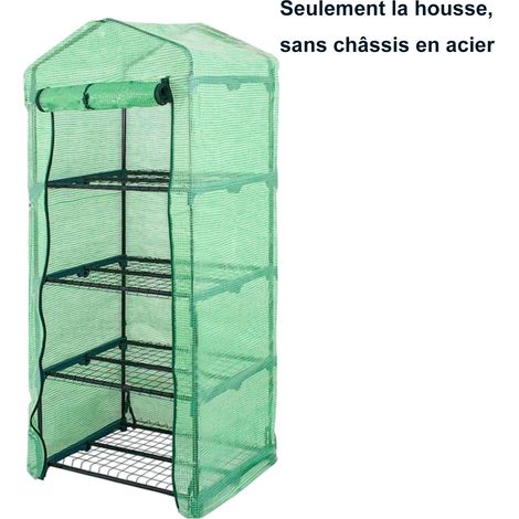 PVC Serre de Jardin bâche, Sans châssis en Acier, Porte zippée Enroulable, pour Les Plantes Serre à semis Jardinage - 69x49x158cm Vert (1/5)
