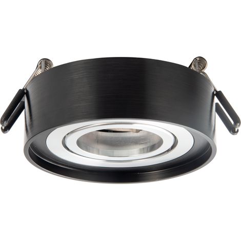 Faretto incasso tondo orientabile nero/cromo MR16 Polux (1/4)