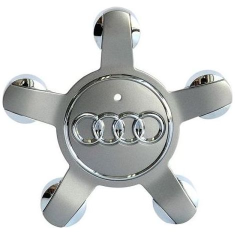 Compatible avec les enjoliveurs Audi 134 mm à cinq griffes, logo A3 Q3 Q5 S3 - Enjoliveur concave gris Audi 5 griffes (lot de quatre) (1/5)
