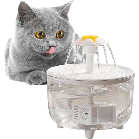 Fontaine à eau pour chat - Ultra silencieuse - Fontaine automatique pour animaux - Filtre automatique - 1200 ml transparente (1/5)