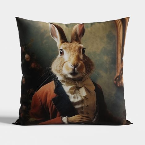 Funda de almohada decorativa de terciopelo de conejo Eryk - 40x40 cm (1/3)