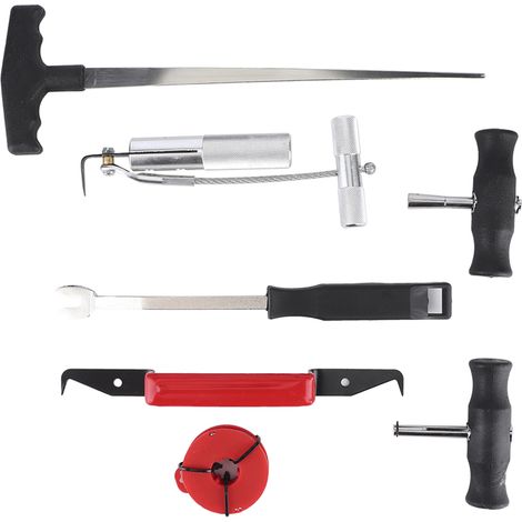 Kit de 7 pièces pour démontage de pare-brise et vitres automobiles - Outils de coupe et retrait de verre (1/5)