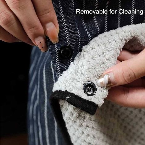 Tablier femme à poches, dos croisé, ample, torchon de cuisine/jardin ample - noir (1/4)