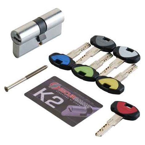 Cilindro europeo de 30-35 mm con llave reversible y protección antitrapano – Securemme
