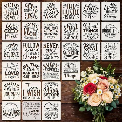 Pochoirs Citations Motivantes 30 Pièces Pochoirs Peinture pour DIY (1/5)