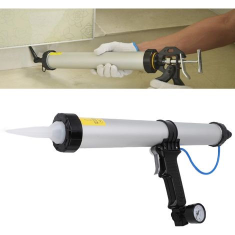 Pistola de pegamento caliente neumática profesional ManoMano, MM-CAULK02, diseño ergonómico, fabricada en aleación de aluminio, 52 cm, para trabajos de renovación. (1/5)
