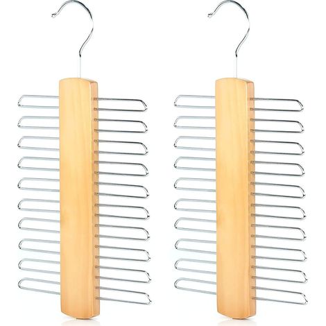 Porte - cravate cintre, 20 supports porte - cravate porte - ceinture crochet de cravate en bois pour écharpe ceinture accessoires, bois de hêtre, pour écharpes, ceintures, accessoires 2pcs (335 modèle (1/5)