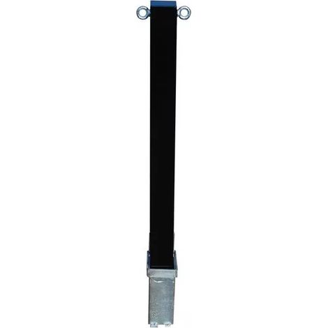 Ultra Secure – Poteau amovible noir haute résistance – 790 mm avec 2 œillets pour chaîne – Cadenas avec 3 clés distinctes – Base enterrée incluse - 100PE-B (1/5)