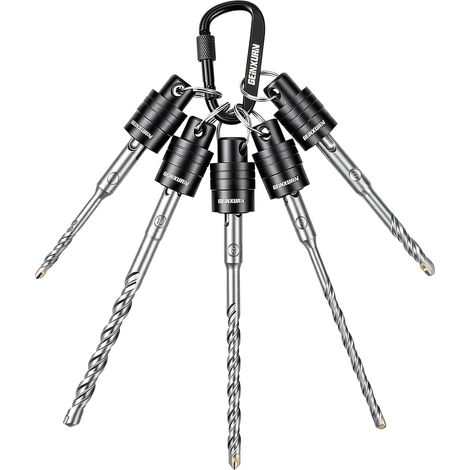 Lot de 10 porte-embouts à tige SDS - Porte-embouts robustes à changement rapide - Avec foret SDS Plus pour perceuse à percussion - Pour électriciens, monteurs, ouvriers de construction et (1/5)