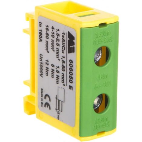 Connettore per sbarra collettiva monotraccia 1,5-50mm2 giallo-verde euro OTL 50 1xAl/Cu 606050E