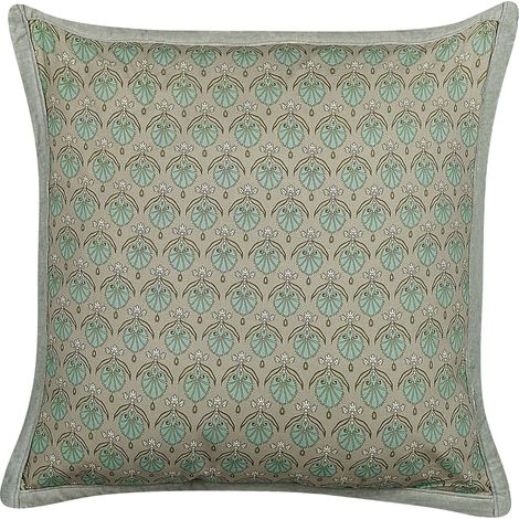 Cuscino decorativo cotone motivo foglia 45 x 45 cm verde Pictus